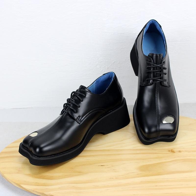 Kobine Women's Gothic Punk Lace-up Wedge Loafers Shoes