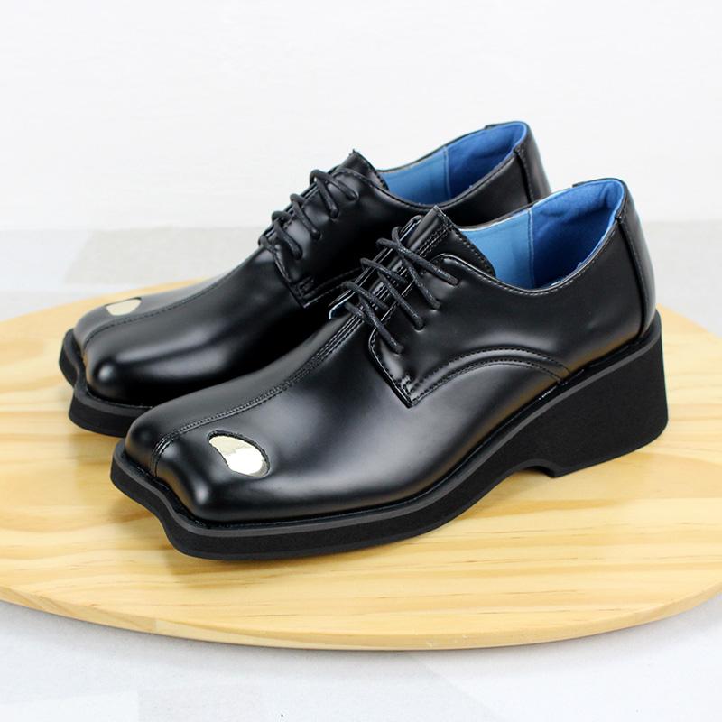 Kobine Women's Gothic Punk Lace-up Wedge Loafers Shoes