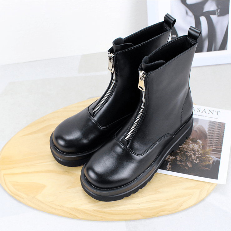 Women's Gothic Punk Zipper Chelsea Boots