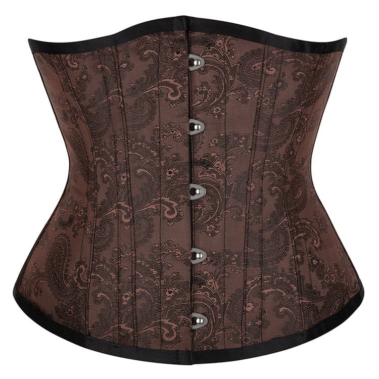 Kobine Women's Gothic Strappy Floral Printed Underbust Corset