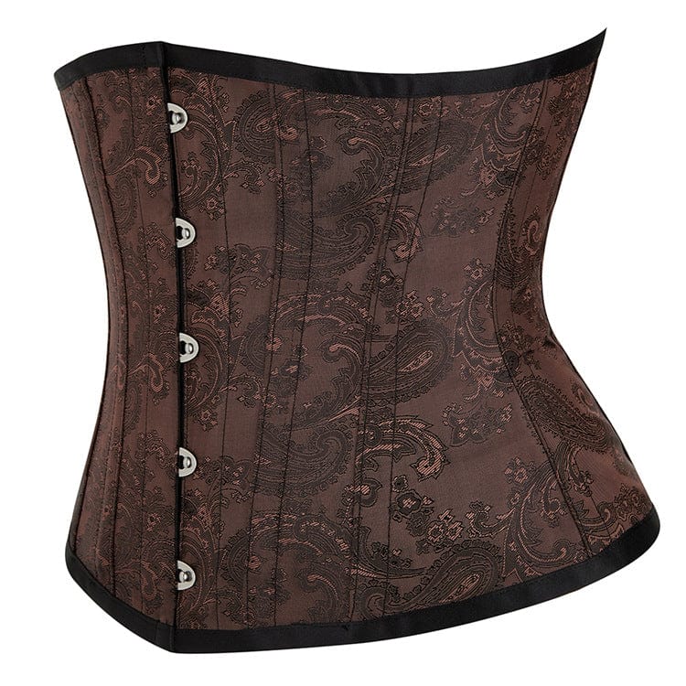 Kobine Women's Gothic Strappy Floral Printed Underbust Corset