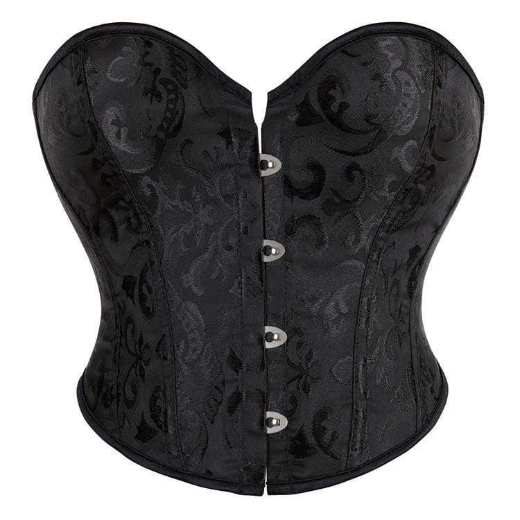 Kobine Women's Gothic Strappy Polka Dot Overbust Corset