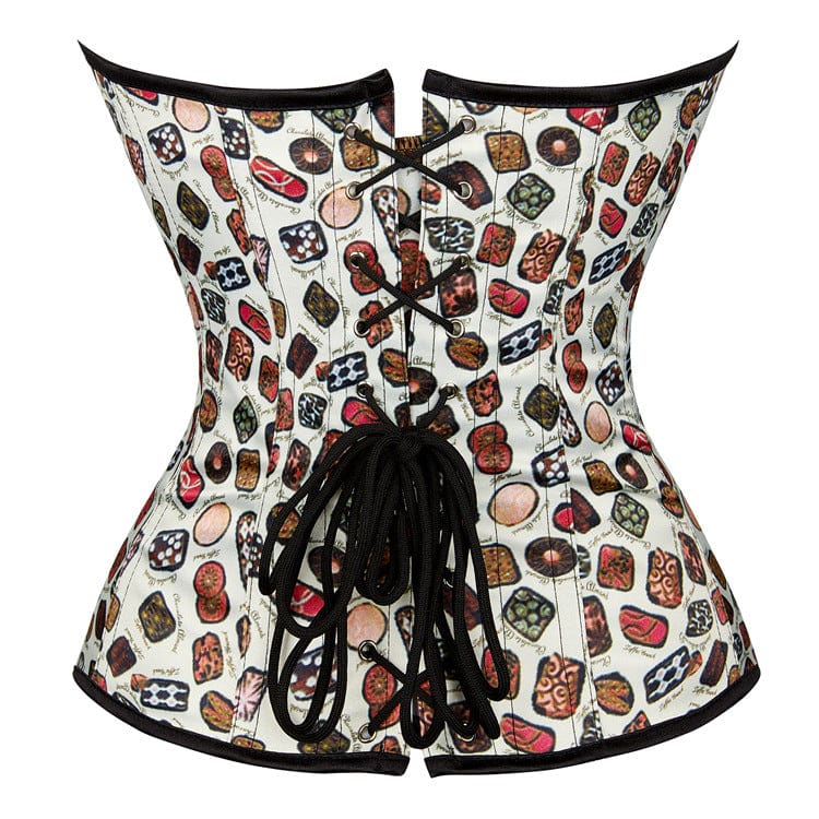 Kobine Women's Gothic Vintage Graffiti Printed Overbust Corset