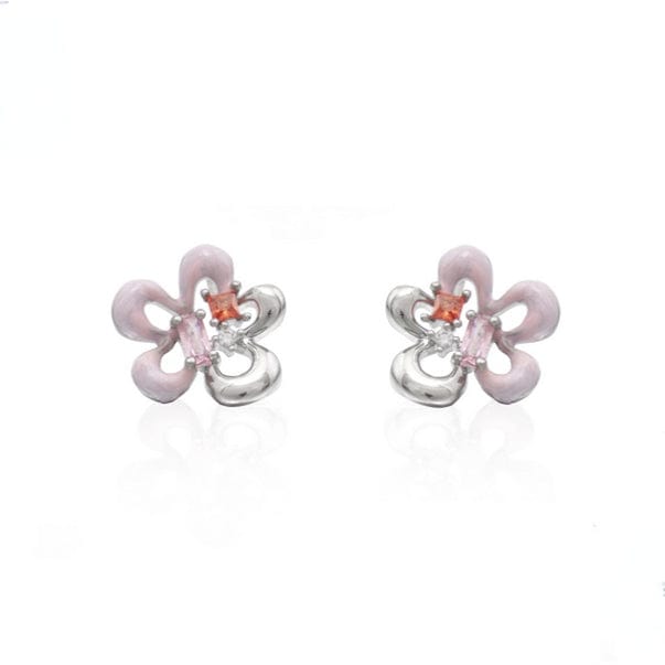 Kobine Women's Grunge Double Color Floral Earrings