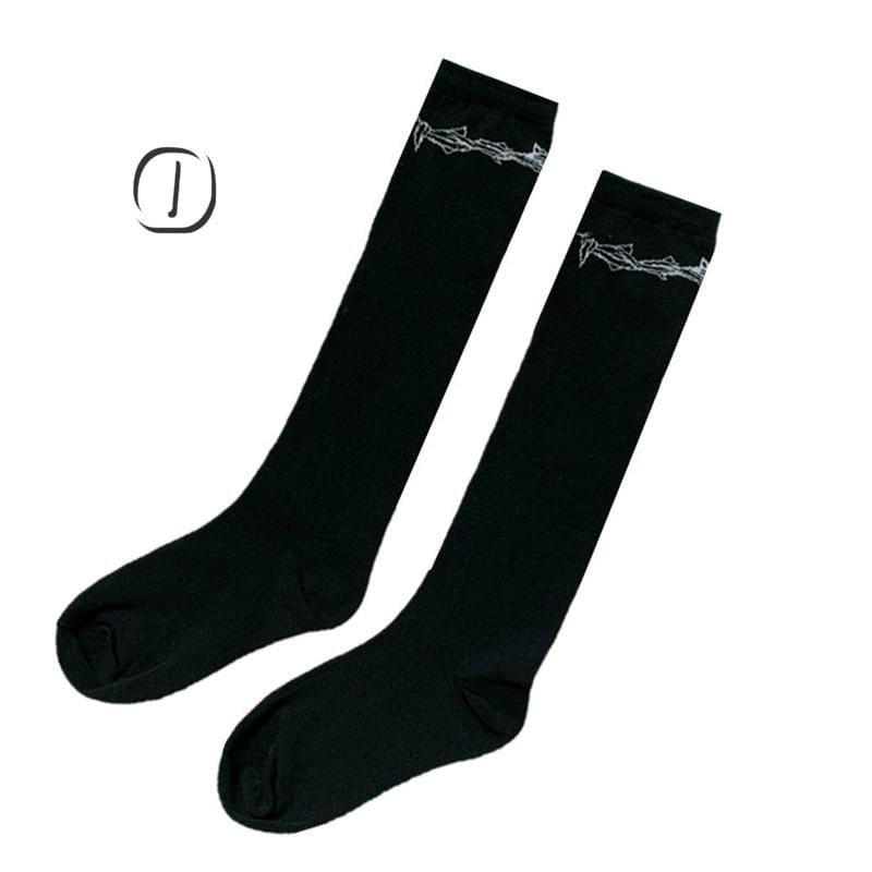 Women's Grunge Thorns Embroideried Socks