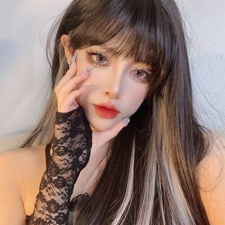 Kobine Women's Highlights Fluffy Synthetic Hair Wig