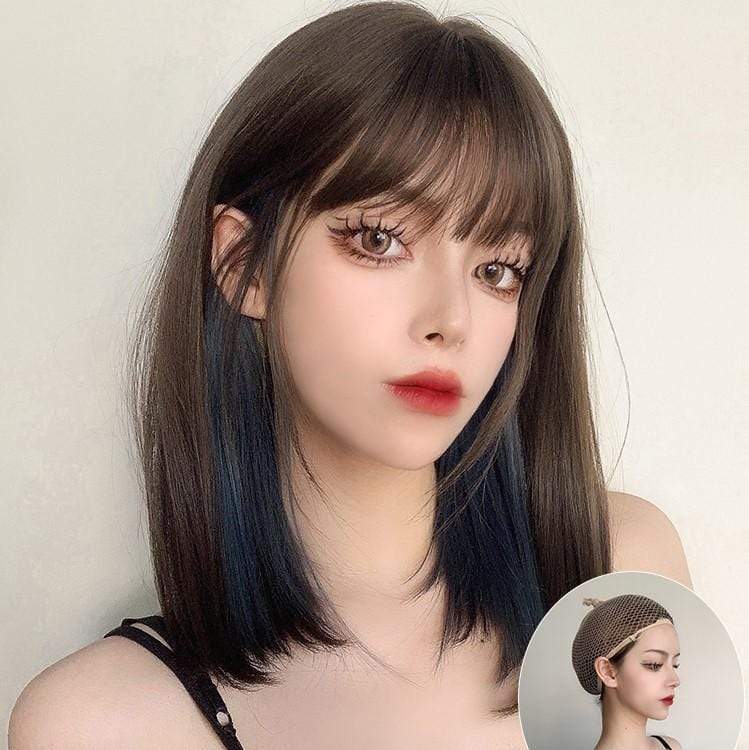 Kobine Women's Highlights Silky Straight Synthetics Hair Wig