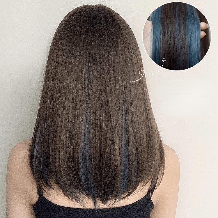 Kobine Women's Highlights Silky Straight Synthetics Hair Wig