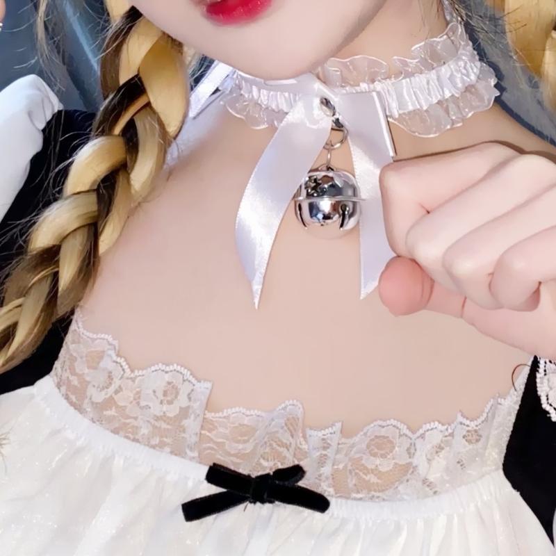 Women's Lolita Cute Bowknot Bell Lace Choker