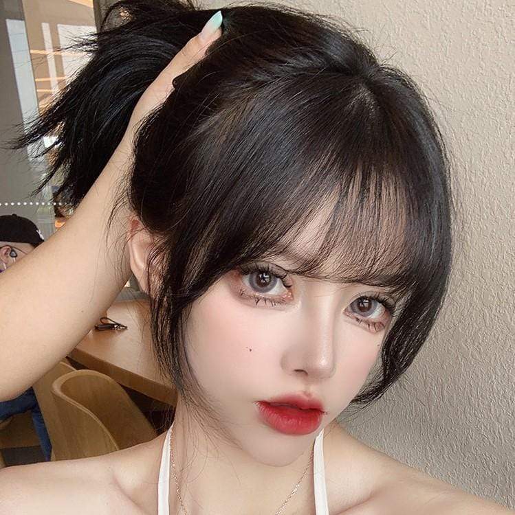 Kobine Women's Natural Bangs Human Hair Wig