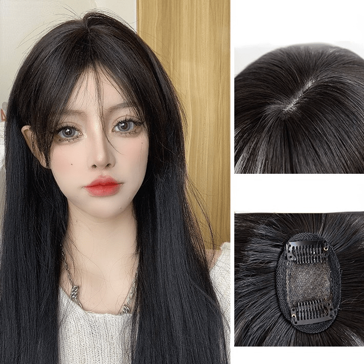 Kobine Women's Natural Bangs Human Hair Wig