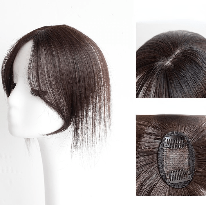 Kobine Women's Natural Bangs Human Hair Wig