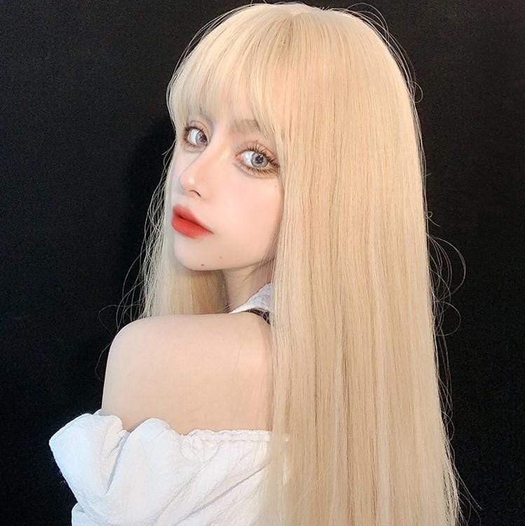 Kobine Women's Natural Straight Long Synthetics Hair Wig