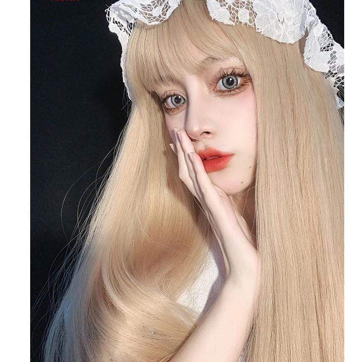 Kobine Women's Natural Straight Long Synthetics Hair Wig