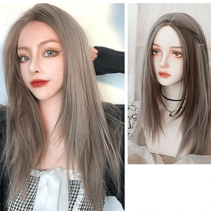 Kobine Women's Natural Straight Synthetics Hair Wig