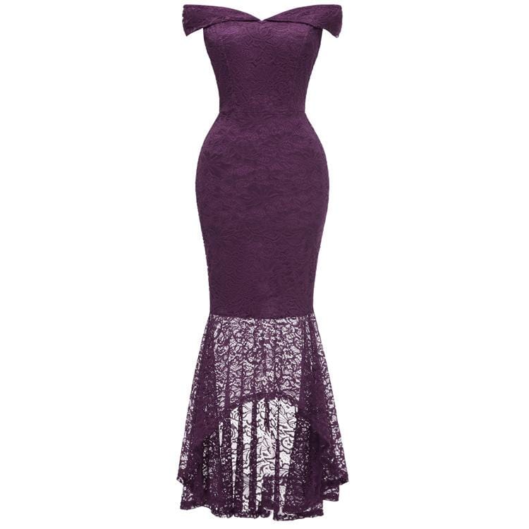 Women's Off Shoulder High/low Lace Dovetail Dresses