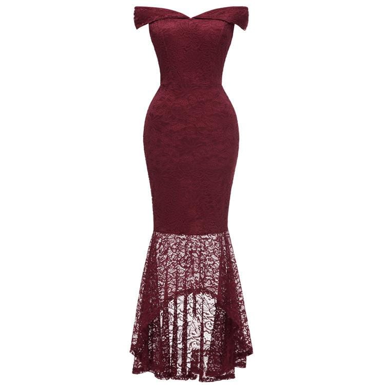 Women's Off Shoulder High/low Lace Dovetail Dresses