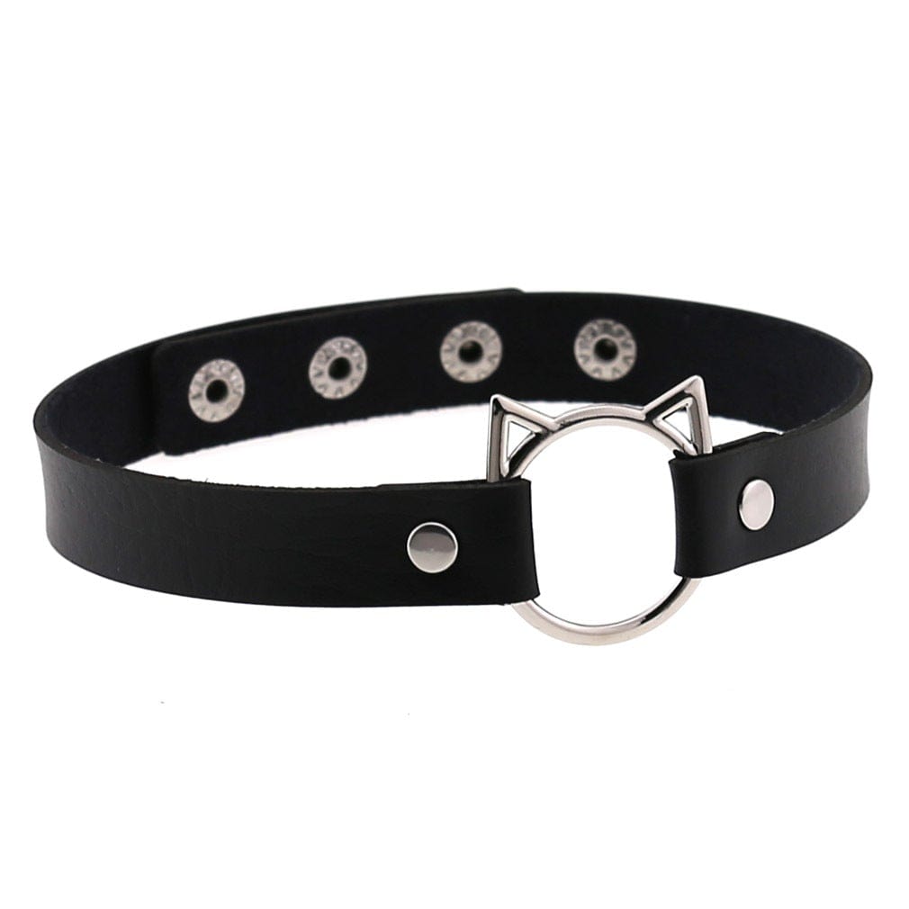 Kobine Women's Punk Cat Button Choker