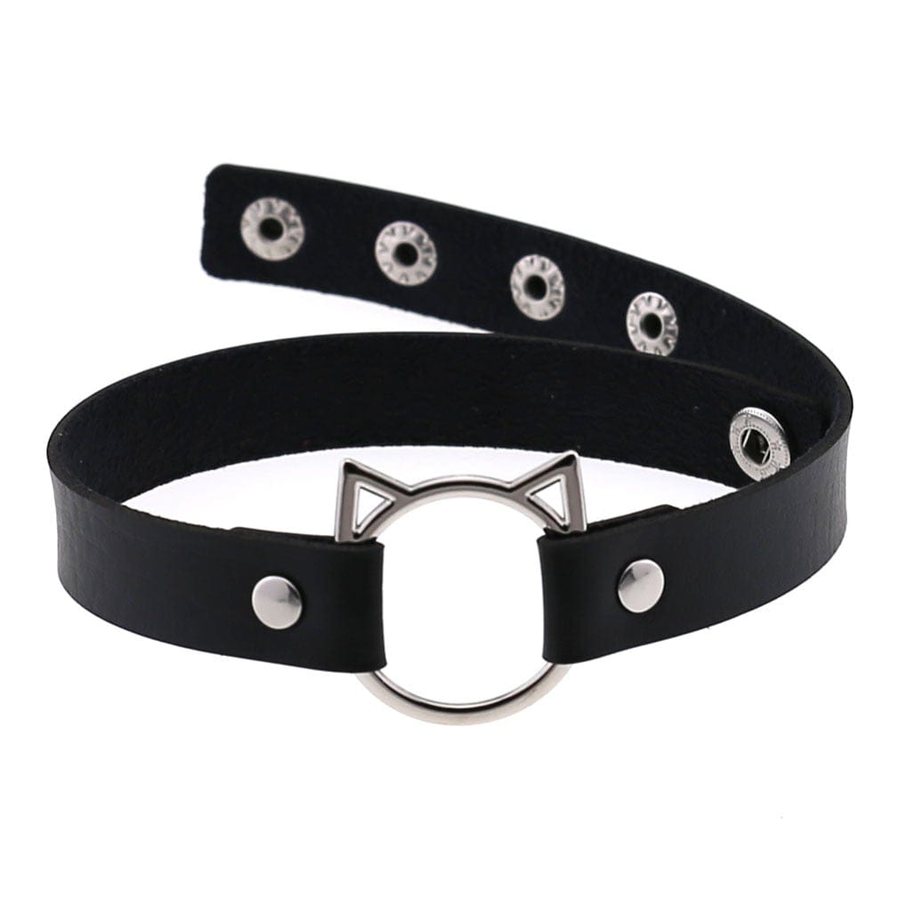 Kobine Women's Punk Cat Button Choker