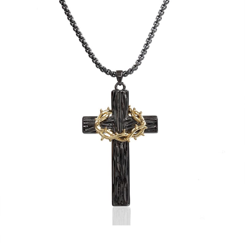 Kobine Women's Punk Cross Thorns Necklace