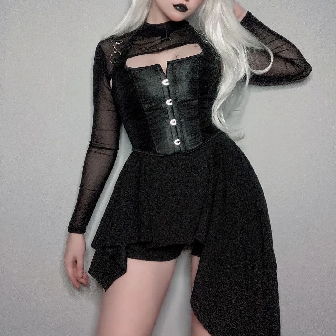 Kobine Women's Punk Irregular Hem Tube Dress