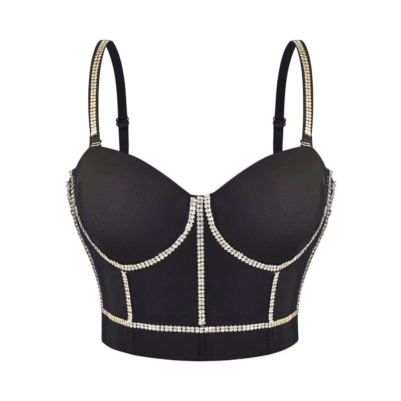 Kobine Women's Punk Rhinestone Bustier