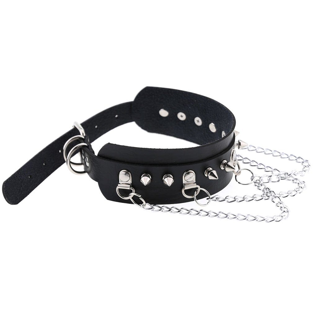 Kobine Women's Punk Rivets Chained Choker