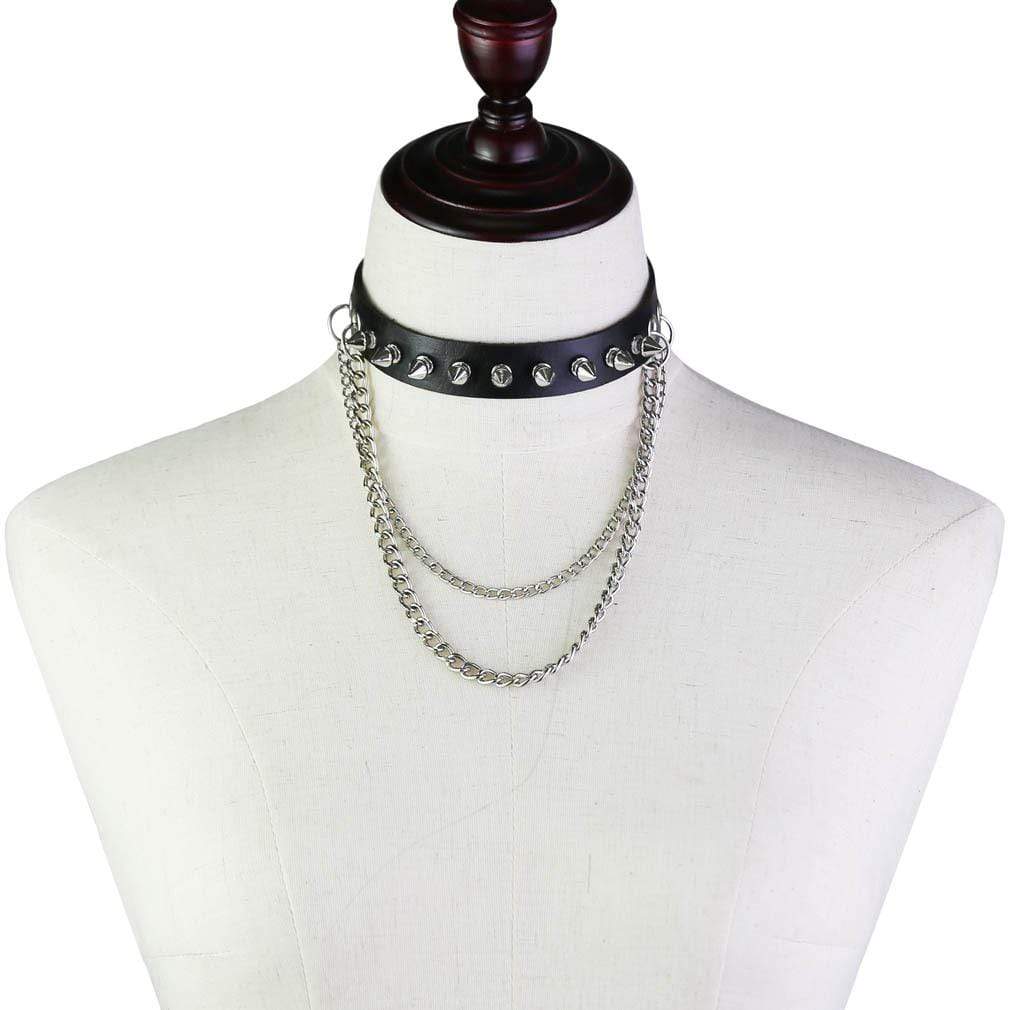 Women's Punk Rivets&Chains Chokers
