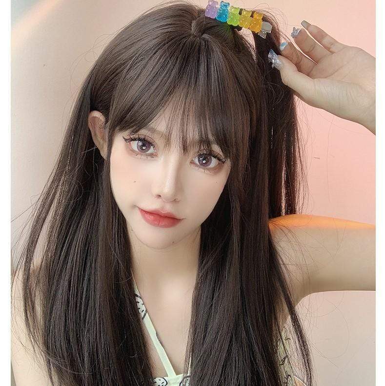 Kobine Women's Silky Straight Medium Synthetic Hair Wig