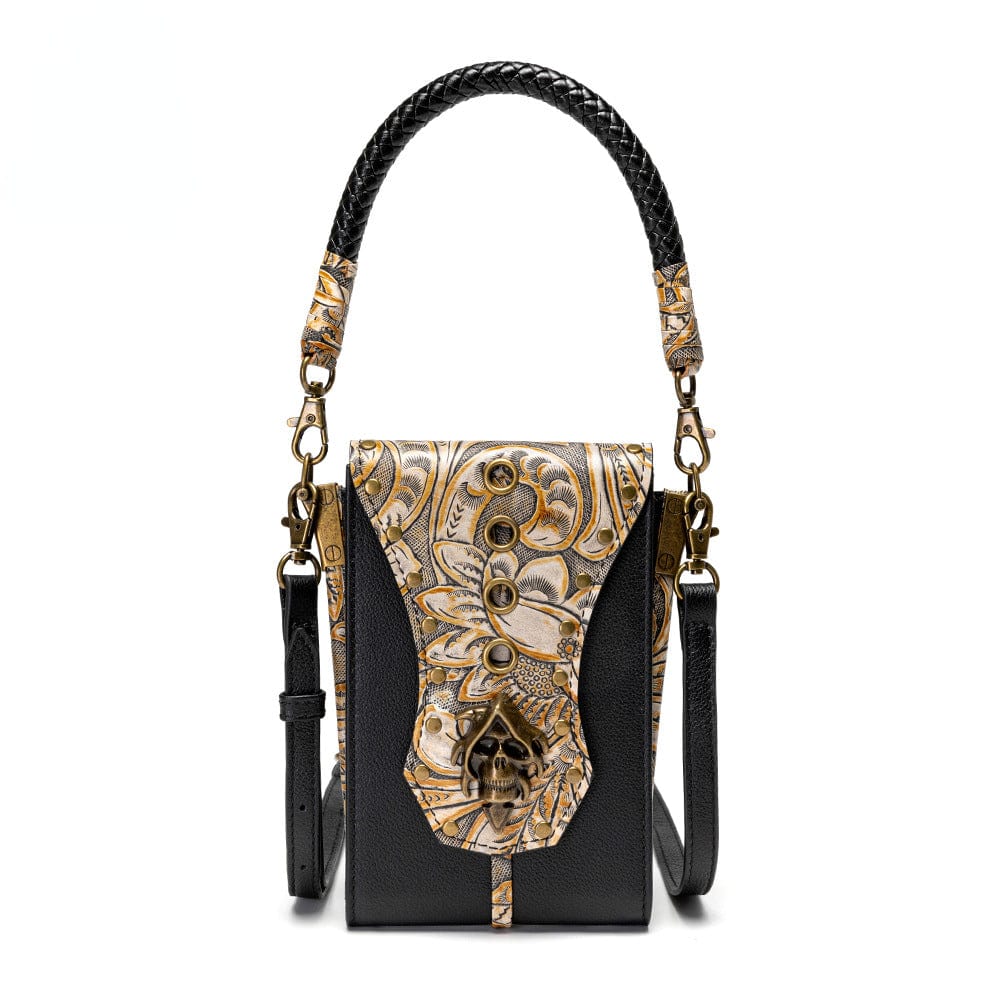 Kobine Women's Steampunk Skull Embossed Mini Bag