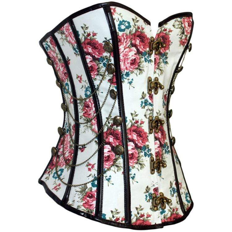 Women's Vintage Floral Multi-chain Overbust Corsets