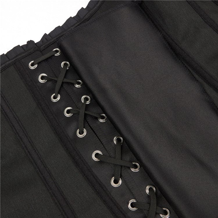 Kobine Women's Vintage Lace Mesh Sleeve Overbust Corsets