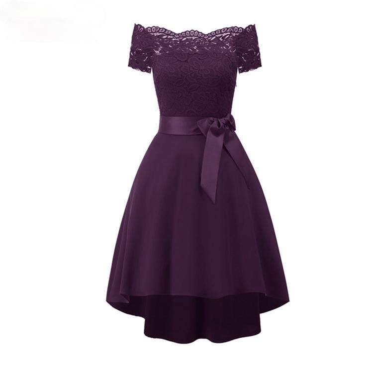 Women's Vintage Off Shoulder Lace Party Dresses Wedding Dress