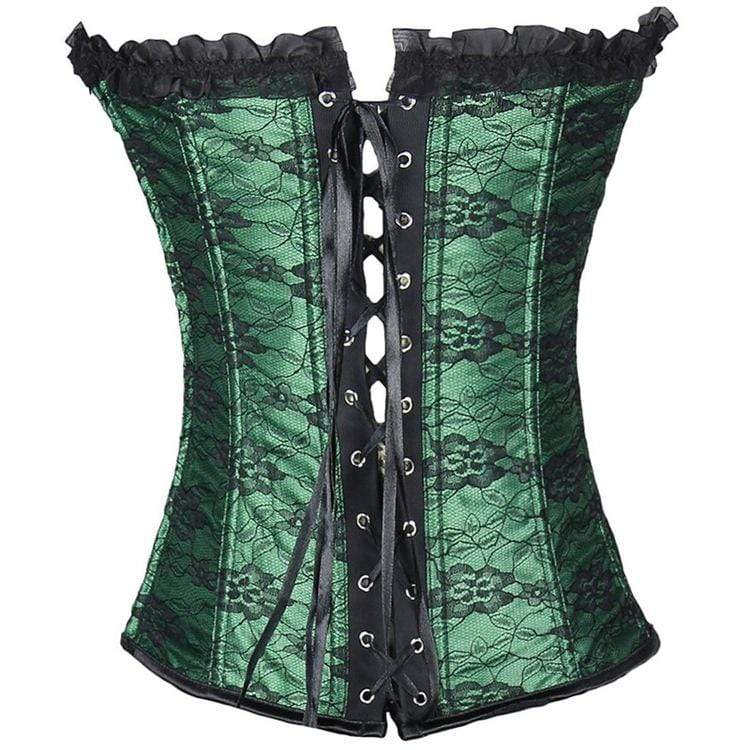 Women' Vintage Floral Lace Strappy Overbust Corsets