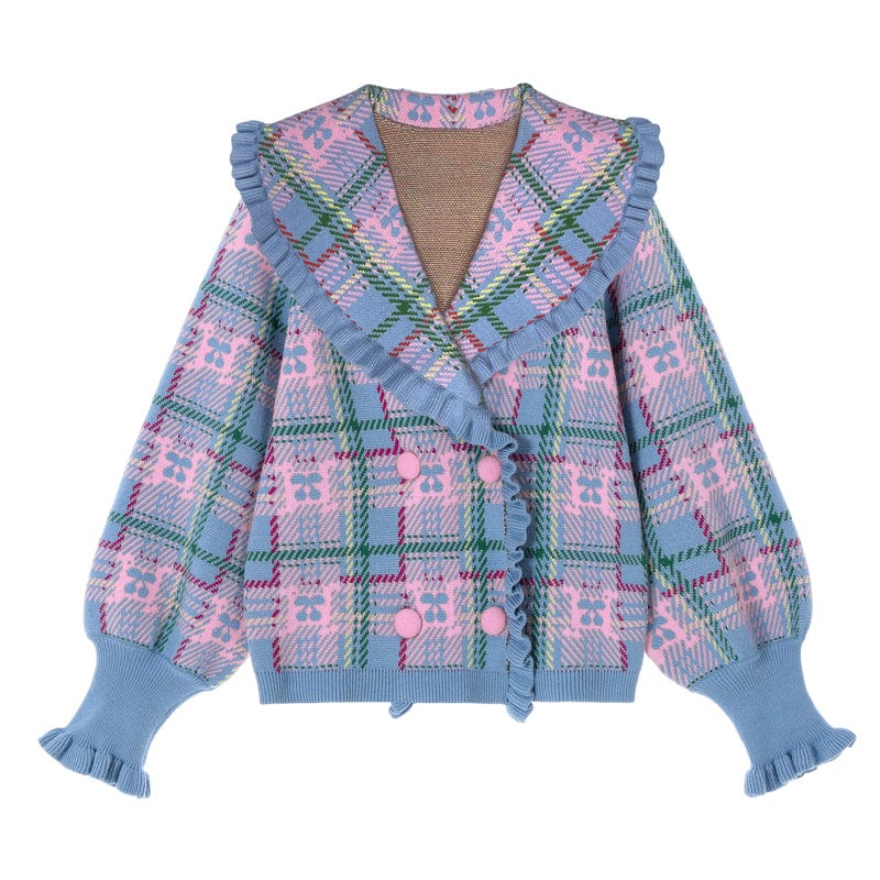 Pink Kawaii Women's A-line Plaid Skirt