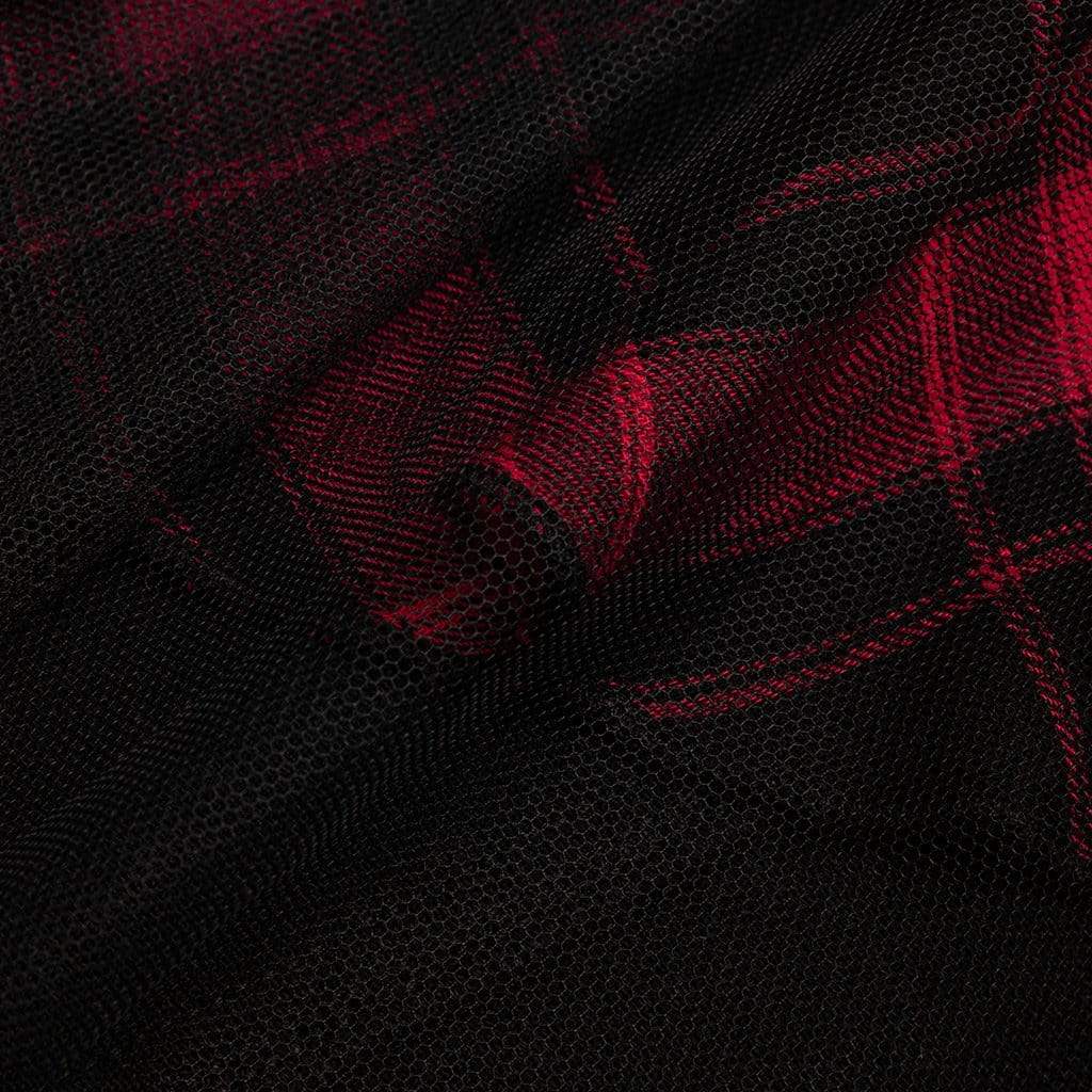 Women's Goth Front Zip High-waisted Plaid Irregular Skirt