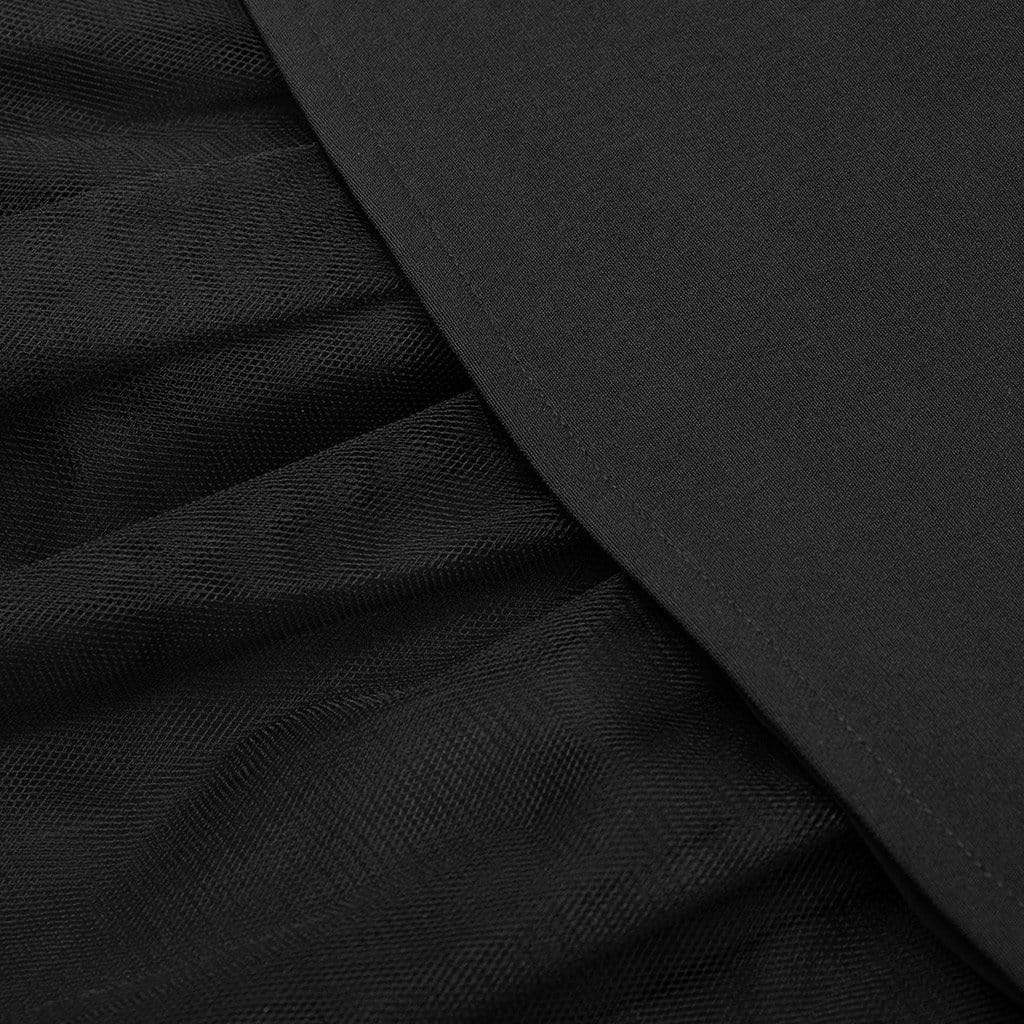 PR-A Women's Goth High-waisted Lacing Multi-layered Mesh Skirts