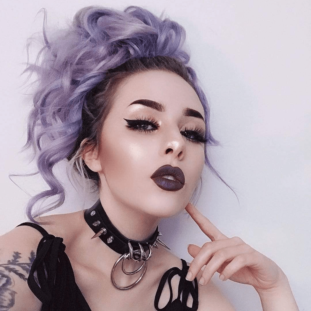 Women's Goth O-ring Rivets Faux Leather Choker