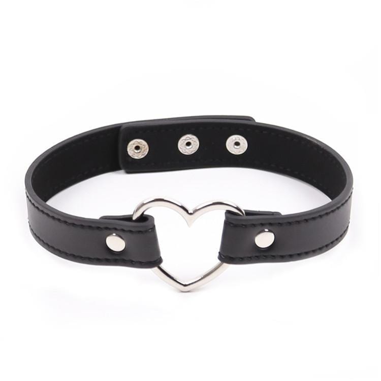 Women's Punk Heart Black Choker