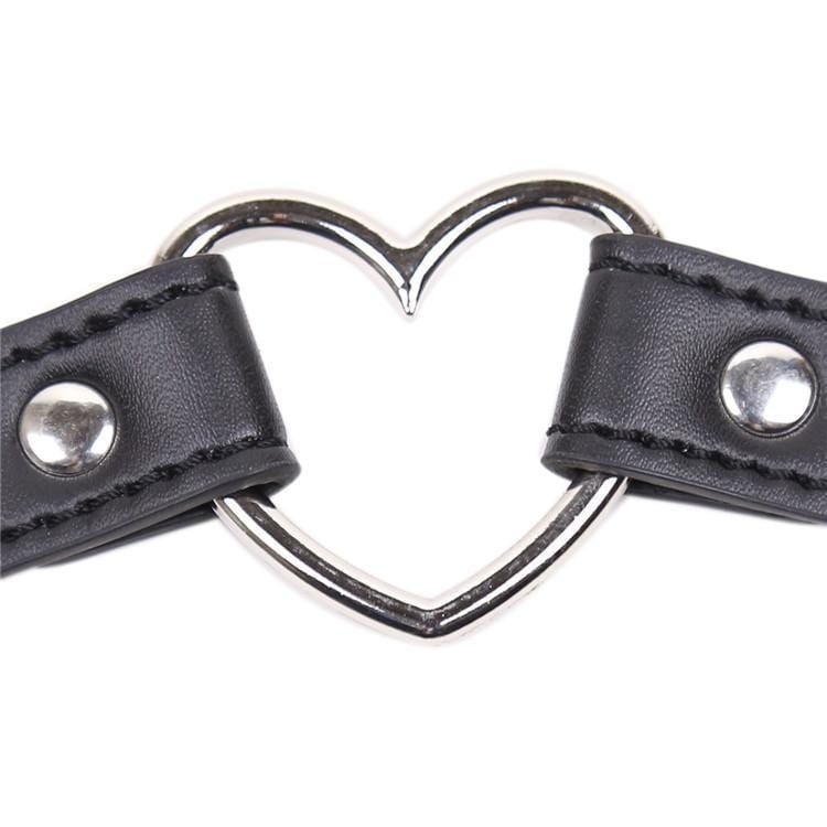 Women's Punk Heart Black Choker
