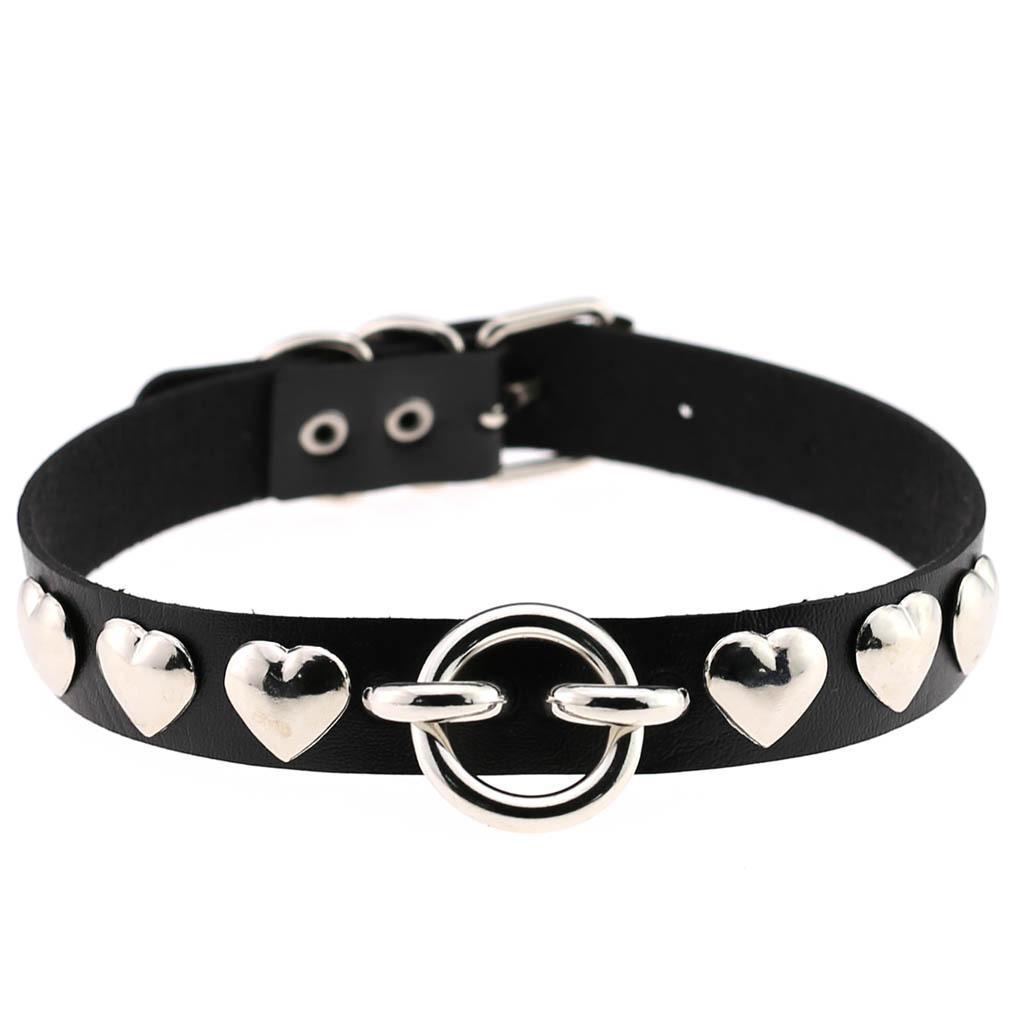 Women's Punk Heart Rivet Choker