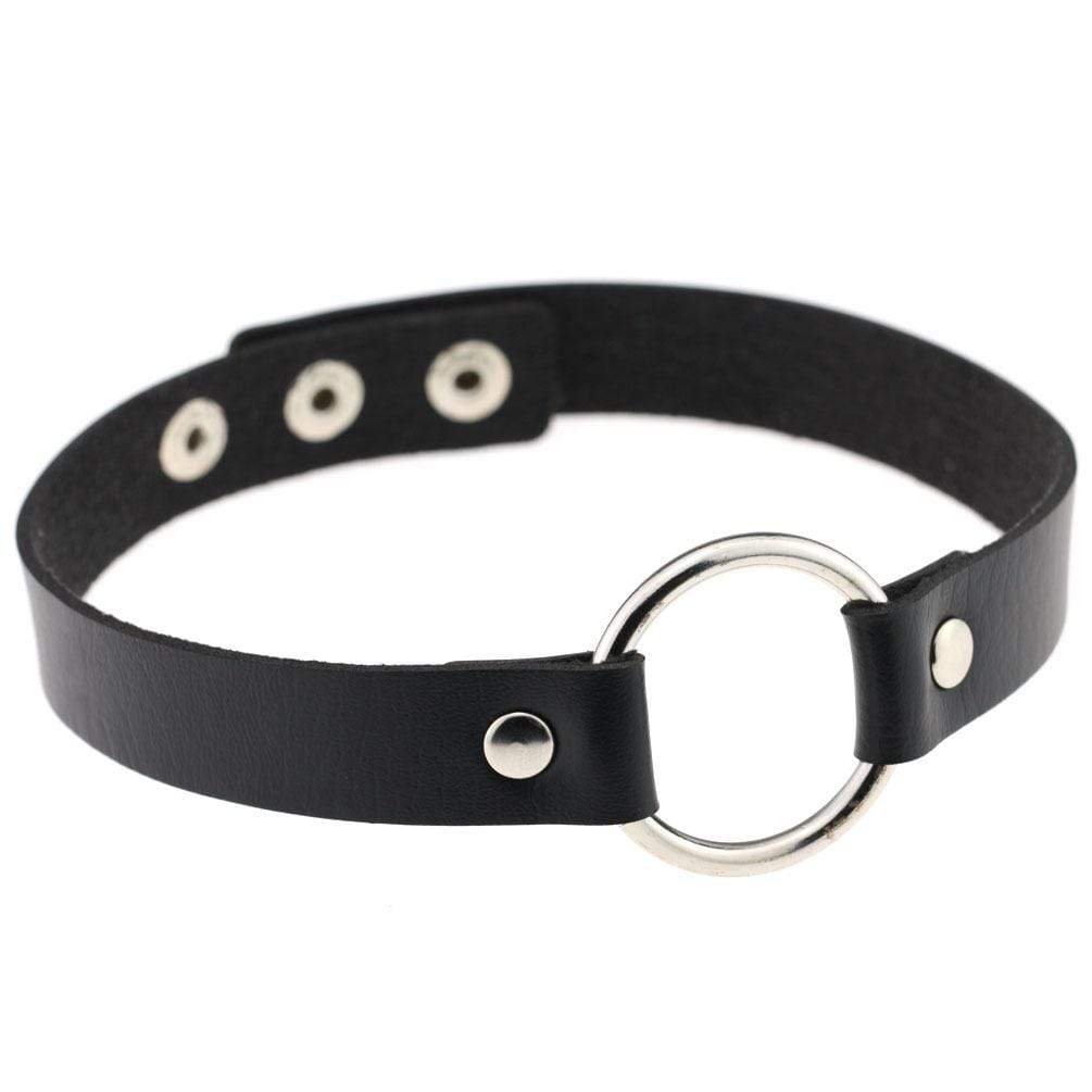 Women's Punk Plain Black Choker