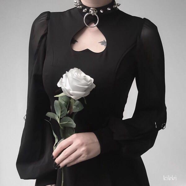 Women's Punk PU Leather Choker With O-rings