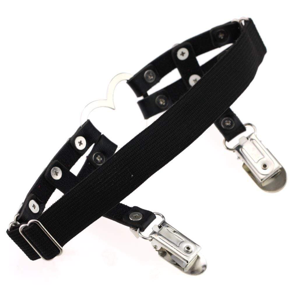 Women's Punk Rivet Heart PU Leather Leg Ring Garter