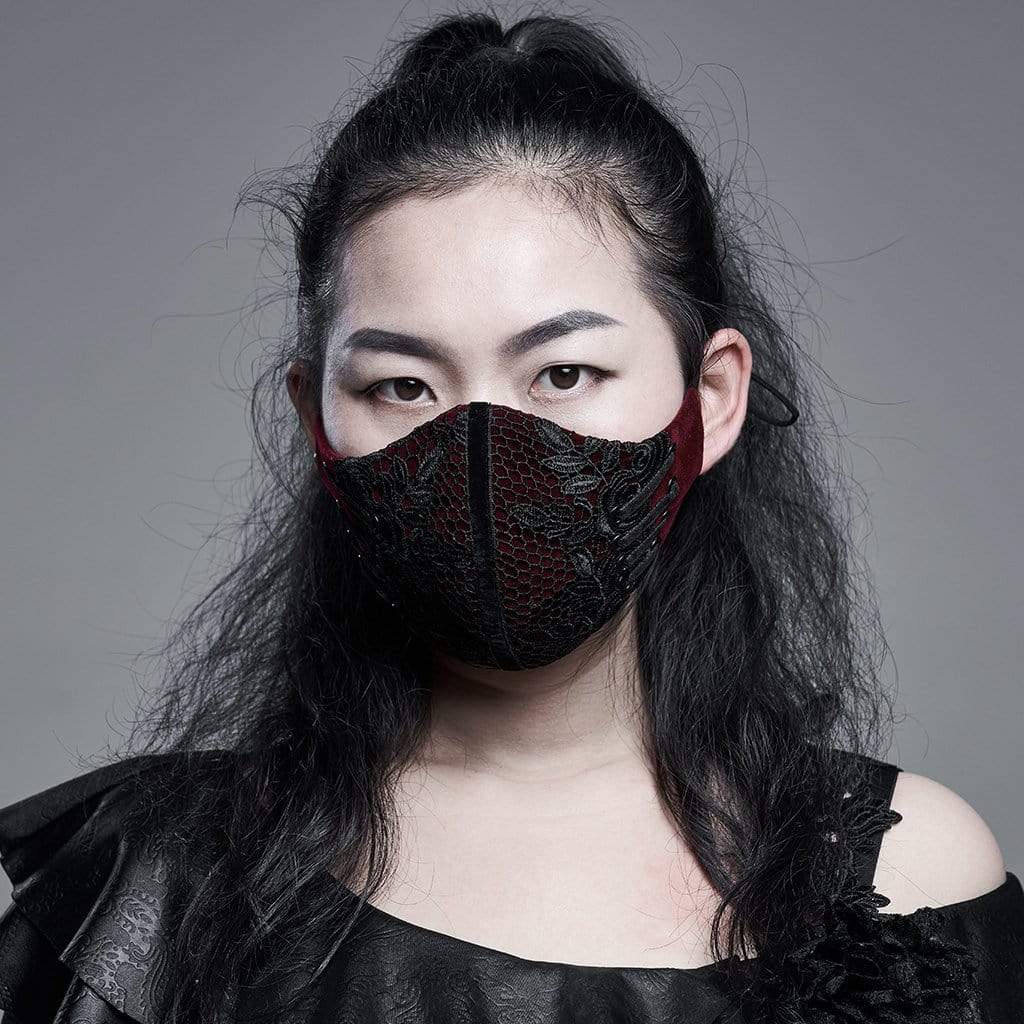 Gothic Jacquard Masks Red