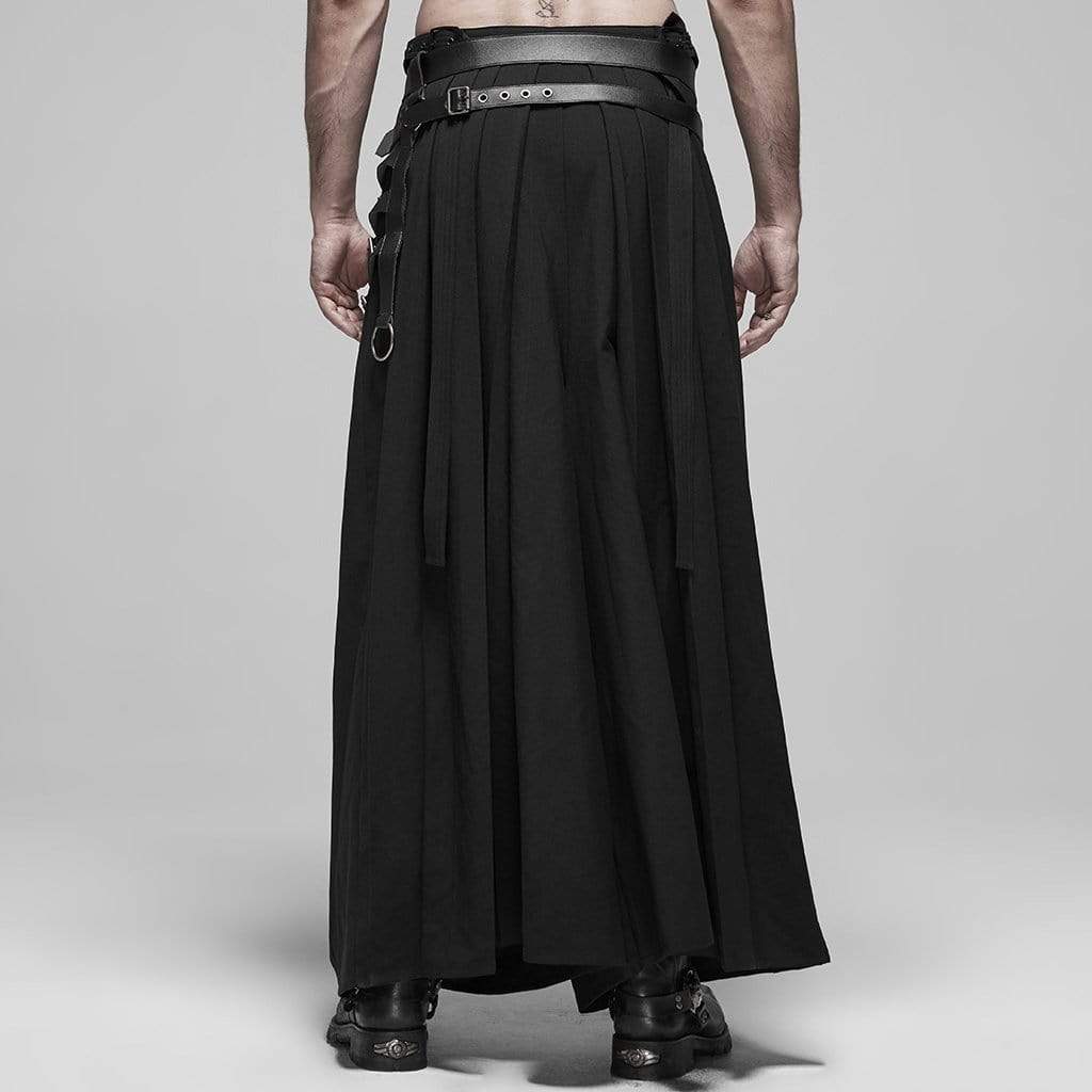 Men's Black Japanese Warrior Pantskirts With Harness
