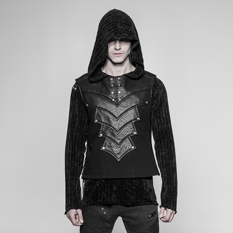 Men's Faux Leather Detailed Punk Vest