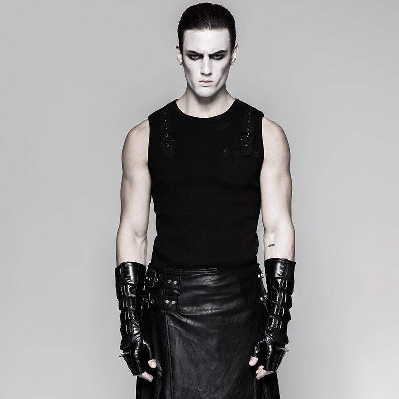 Men's faux leather Long Gloves