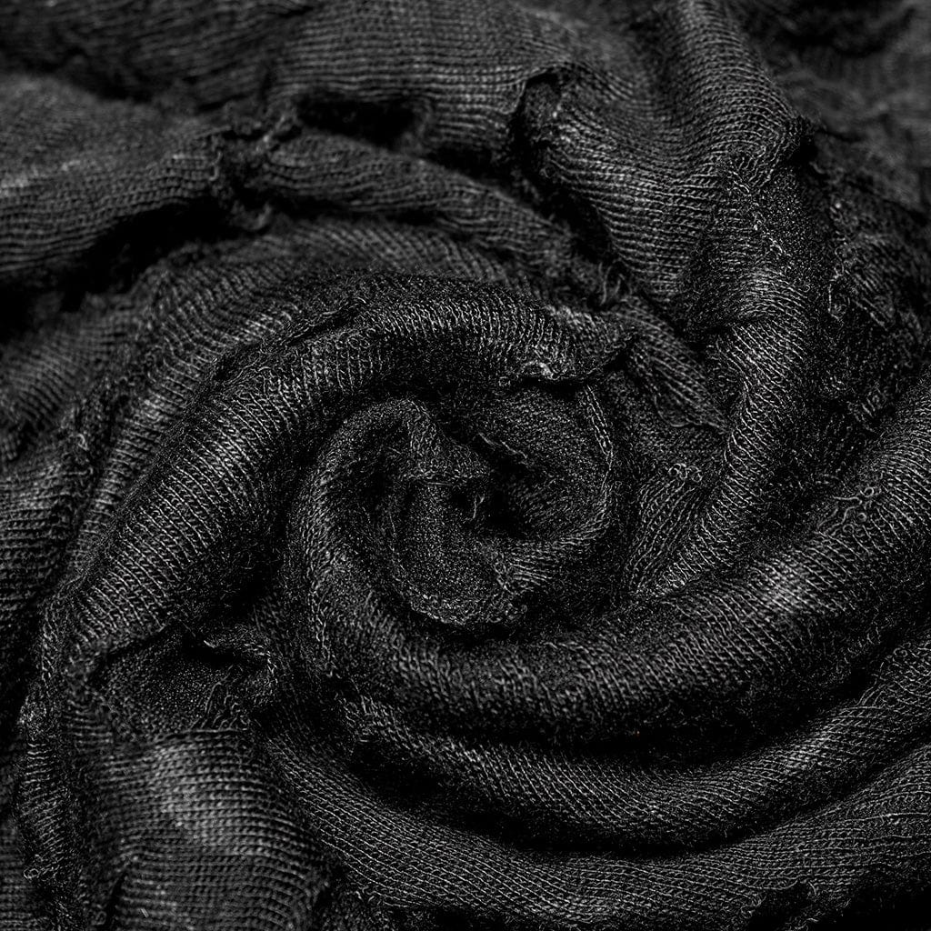 PUNK RAVE Men's Gohic Slim Fitted Ripped Shirt