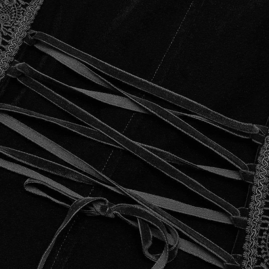 Men's Goth Victorian Front Zipper Floral Velvet Long Jacket